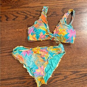 Hobie Kids' Maui Merrow Lettuce Edge Two-Piece Swimsuit